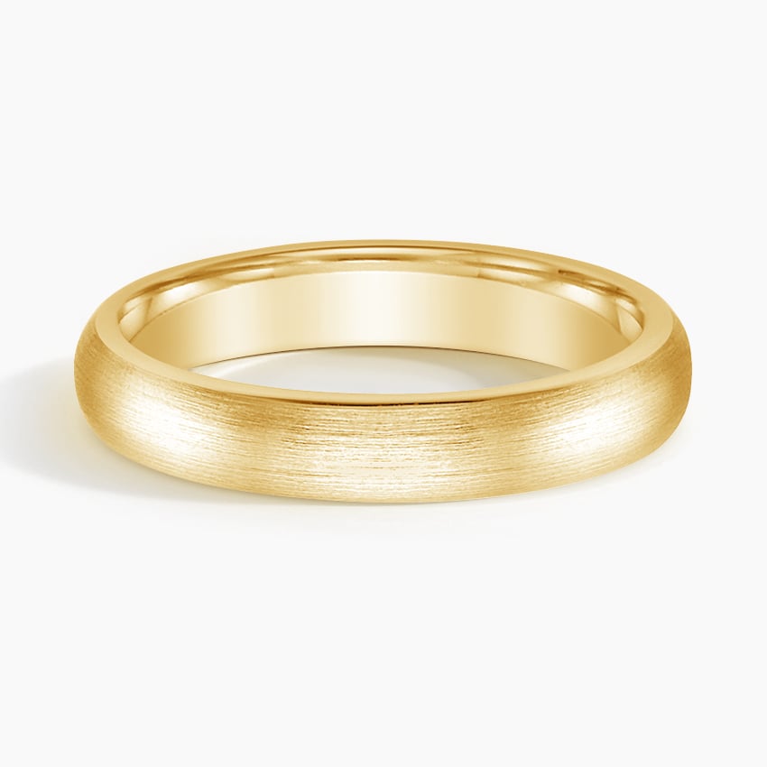 Matte Comfort Fit 4mm Wedding Ring Yellow Gold 18k Wedding Band