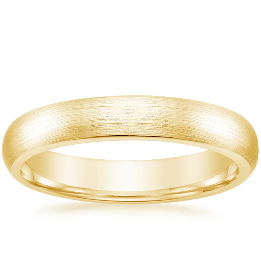 Matte Comfort Fit 4mm Wedding Ring Yellow Gold 18k Wedding Band