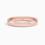Comfort Fit Wedding Ring Rose Gold 18k 3mm Wedding Band