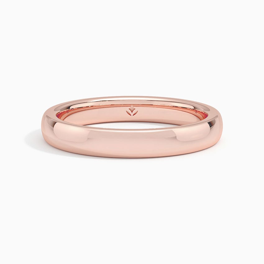 Comfort Fit Wedding Ring Rose Gold 18k 3mm Wedding Band
