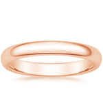 Comfort Fit Wedding Ring Rose Gold 18k 3mm Wedding Band