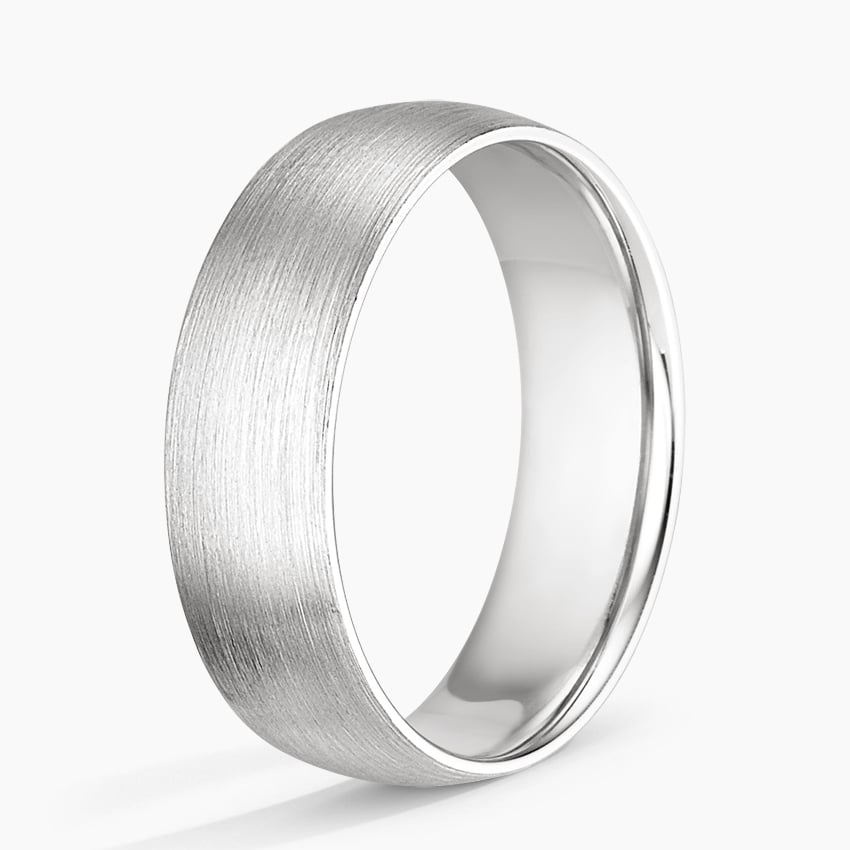 Matte Comfort Fit 6mm Wedding Ring Platinum Wedding Band