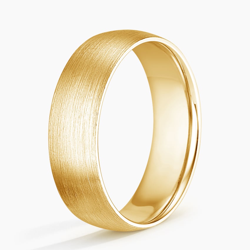 Matte Comfort Fit 6mm Wedding Ring Yellow Gold 18k Wedding Band