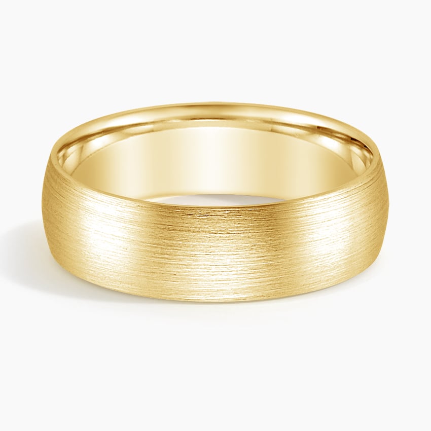 Matte Comfort Fit 6mm Wedding Ring Yellow Gold 18k Wedding Band