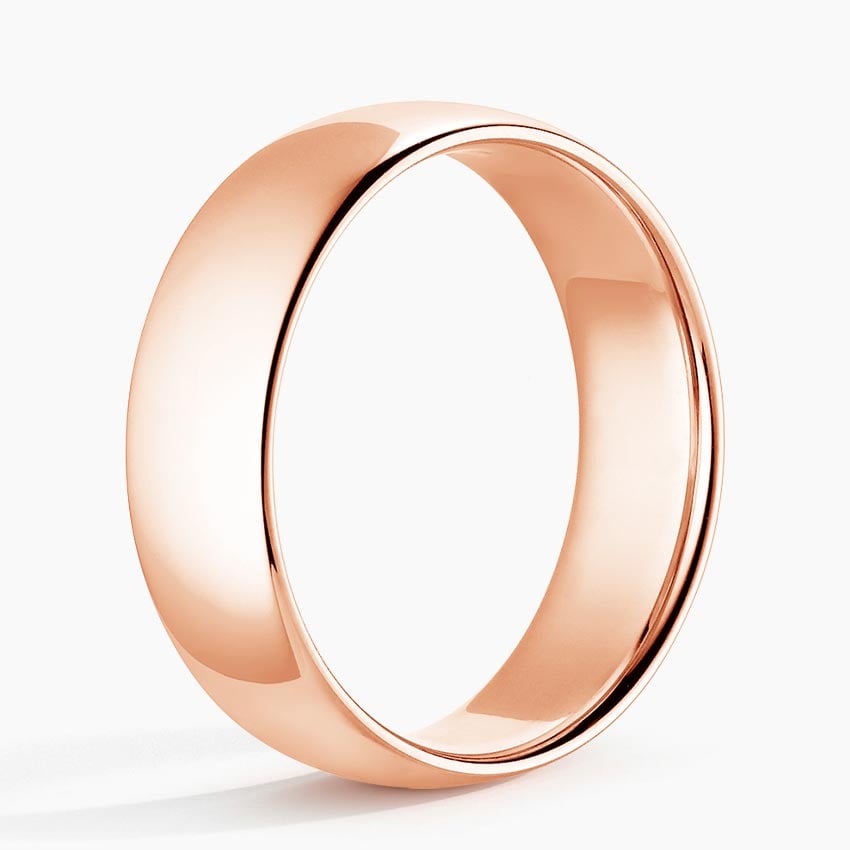 Comfort Fit 6mm Wedding Ring Rose Gold 18k Wedding Band