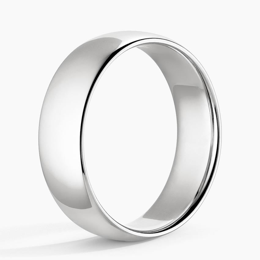 Comfort Fit 6mm Wedding Ring Platinum Wedding Band