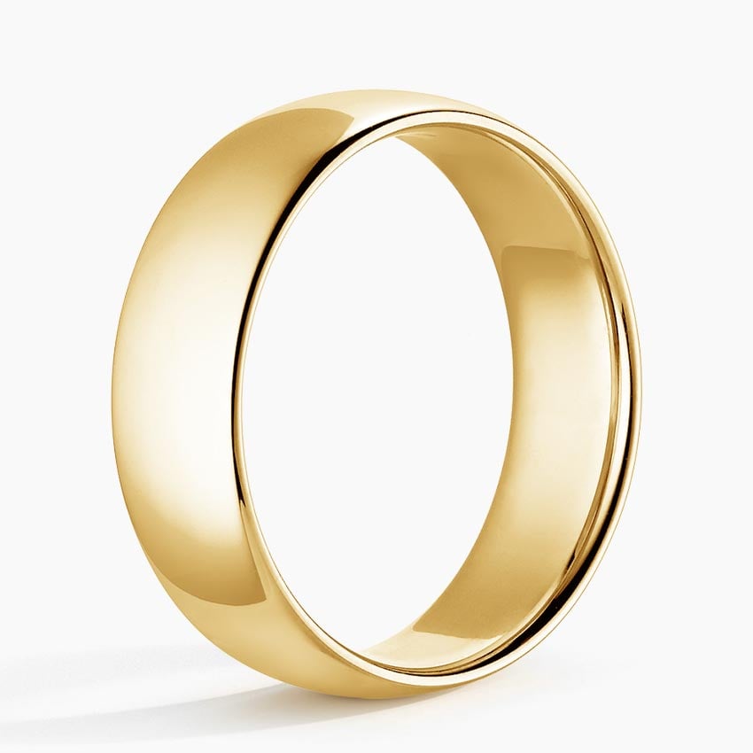 Comfort Fit 6mm Wedding Ring Yellow Gold 18k Wedding Band