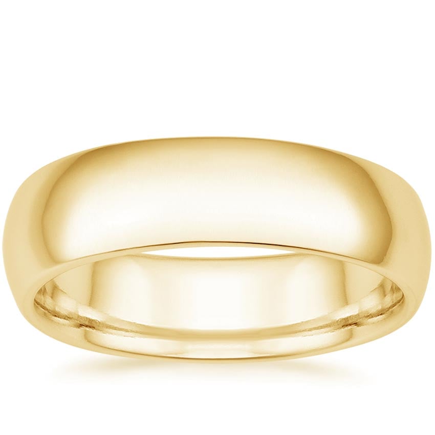 Comfort Fit 6mm Wedding Ring Yellow Gold 18k Wedding Band