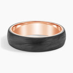 Domo Black 6mm Wedding Ring Rose Gold 18k Wedding Band