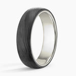 Domo Black 6mm Wedding Ring White Gold 18k Wedding Band