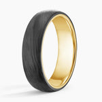 Domo Black 6mm Wedding Ring Yellow Gold 18k Wedding Band