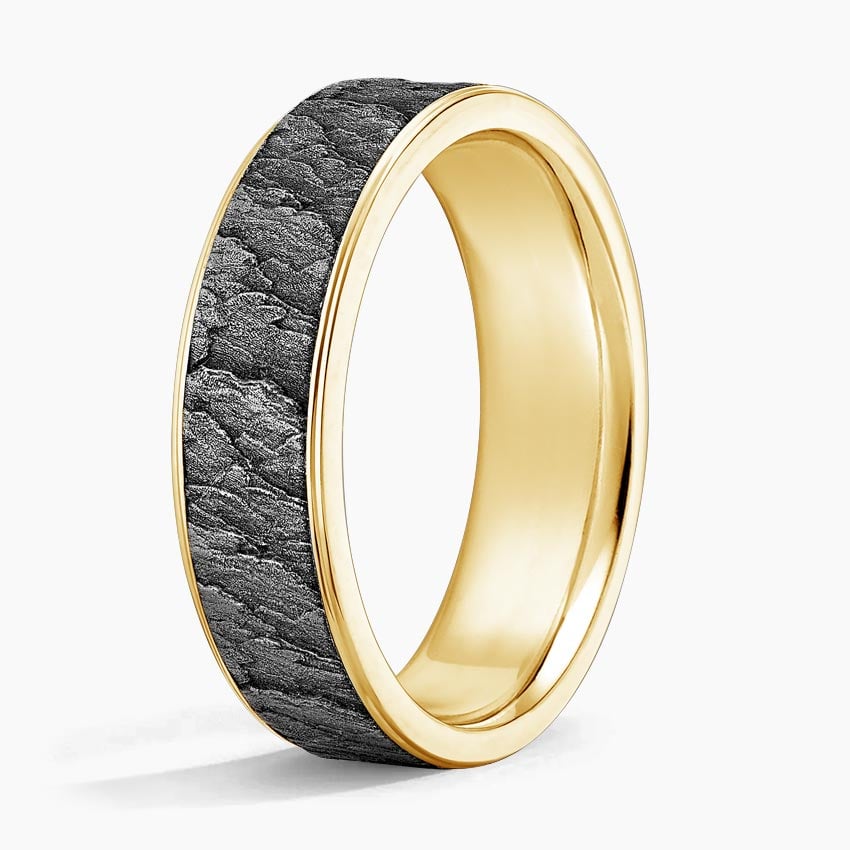 Volcanic 6.5mm Wedding Ring Yellow Gold 18k Wedding Band