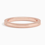Milgrain Wedding Ring Rose Gold 18k 2mm Wedding Band