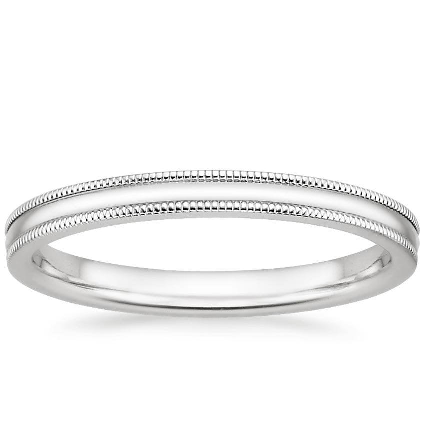 Milgrain Wedding Ring Platinum 2mm Wedding Band