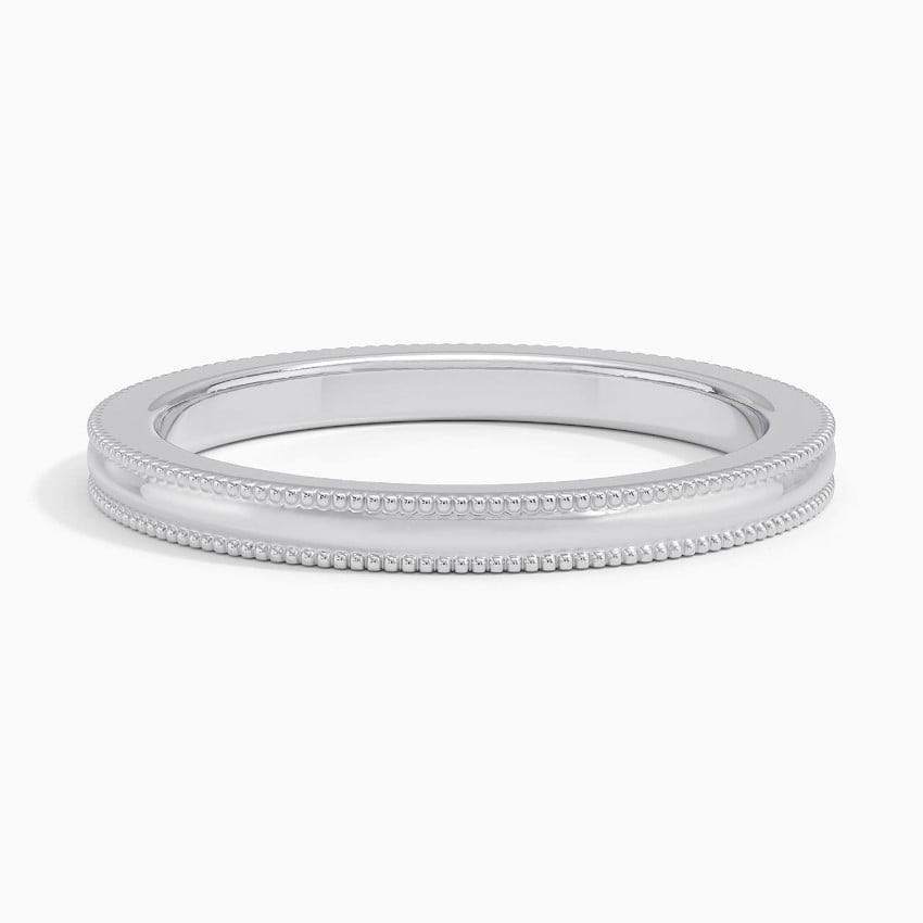 Milgrain Wedding Ring Platinum 2mm Wedding Band