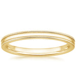Milgrain Wedding Ring Yellow Gold 18k 2mm Wedding Band
