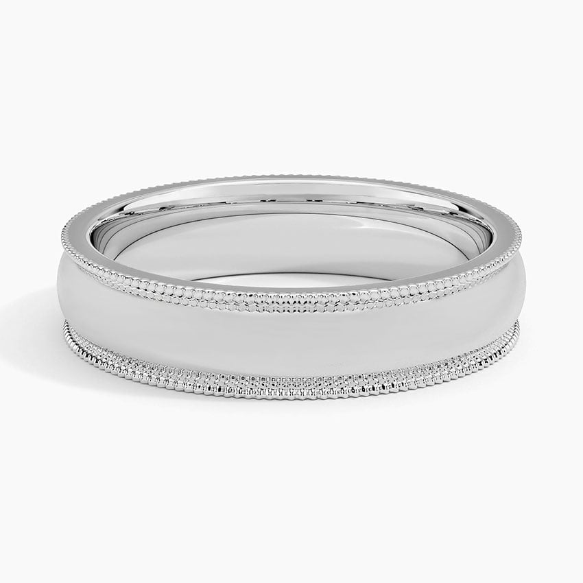 Milgrain 5mm Wedding Ring Platinum Wedding Band