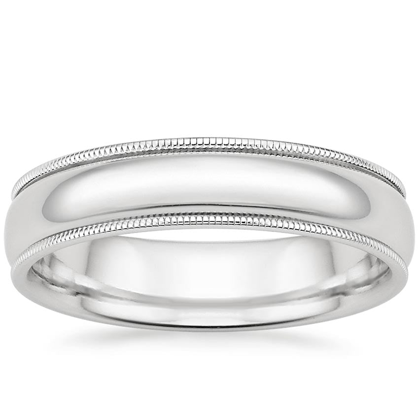 Milgrain 5mm Wedding Ring Platinum Wedding Band