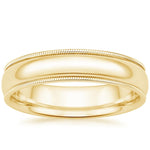 Milgrain 5mm Wedding Ring Yellow Gold 18k Wedding Band