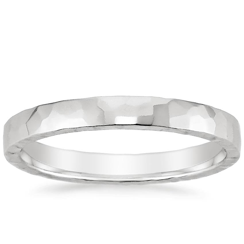 Hammered Quattro Wedding Ring Platinum 2.5mm Wedding Band