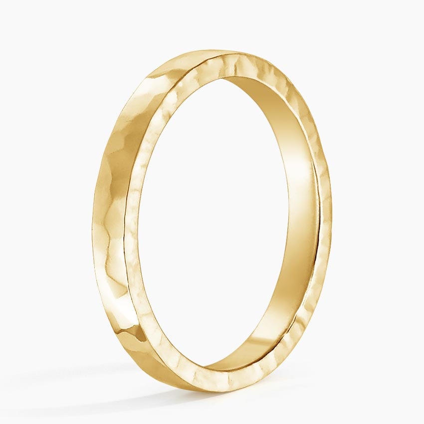 Hammered Quattro Wedding Ring Yellow Gold 18k 2.5mm Wedding Band