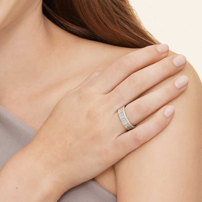 London Lab Diamond Ring Yellow Gold 18k Wedding Band