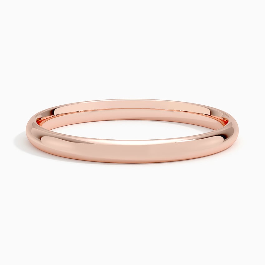 Slim Profile Wedding Ring Rose Gold 18k 2mm Wedding Band