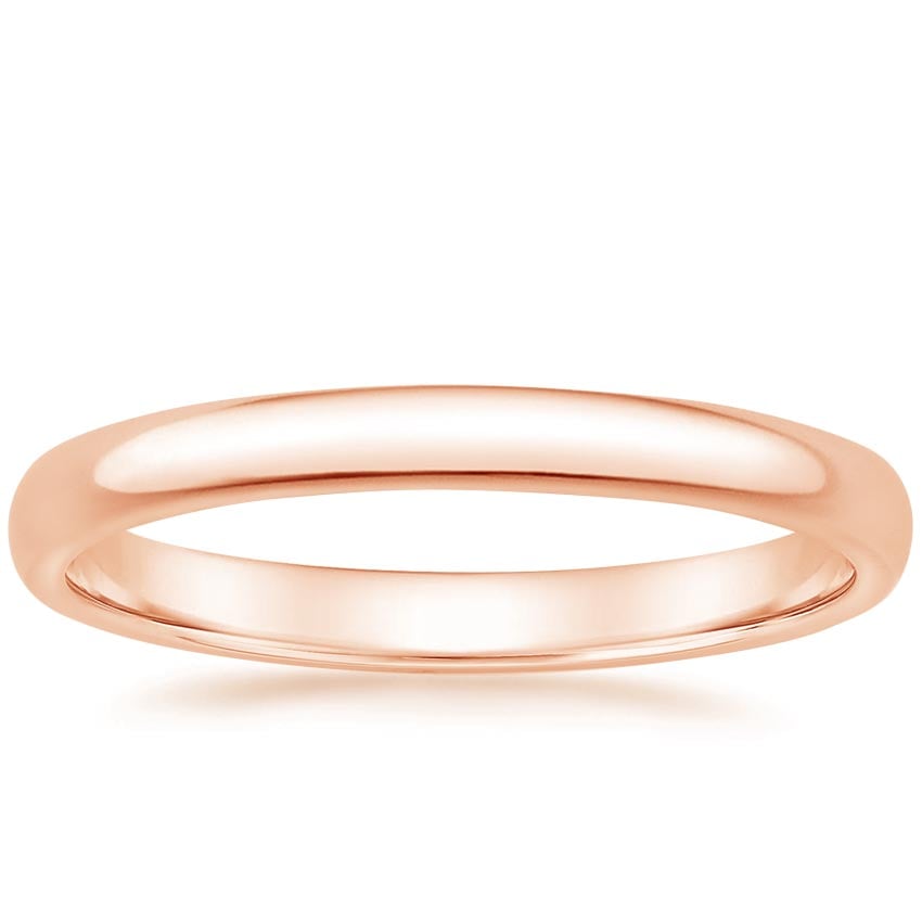 Slim Profile Wedding Ring Rose Gold 18k 2mm Wedding Band