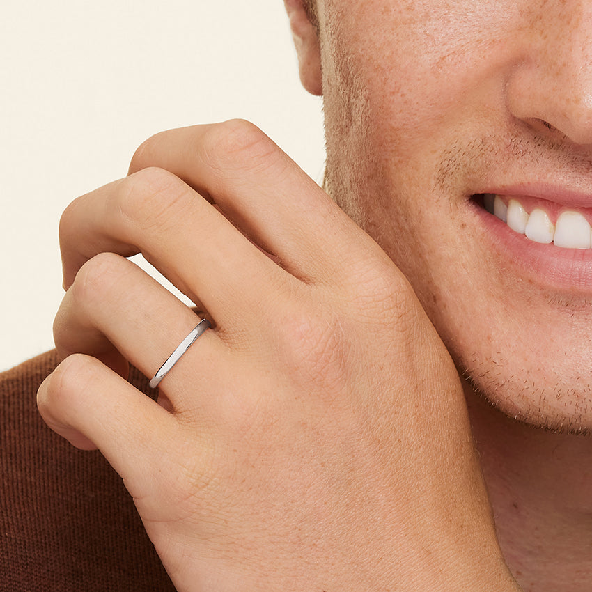 Slim Profile Wedding Ring Platinum 2mm Wedding Band