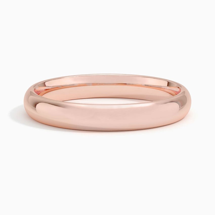 Slim Profile Wedding Ring Rose Gold 18k 3mm Wedding Band