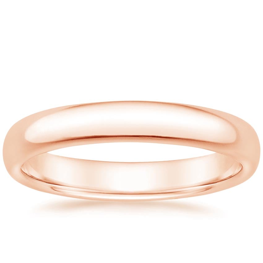 Slim Profile Wedding Ring Rose Gold 18k 3mm Wedding Band