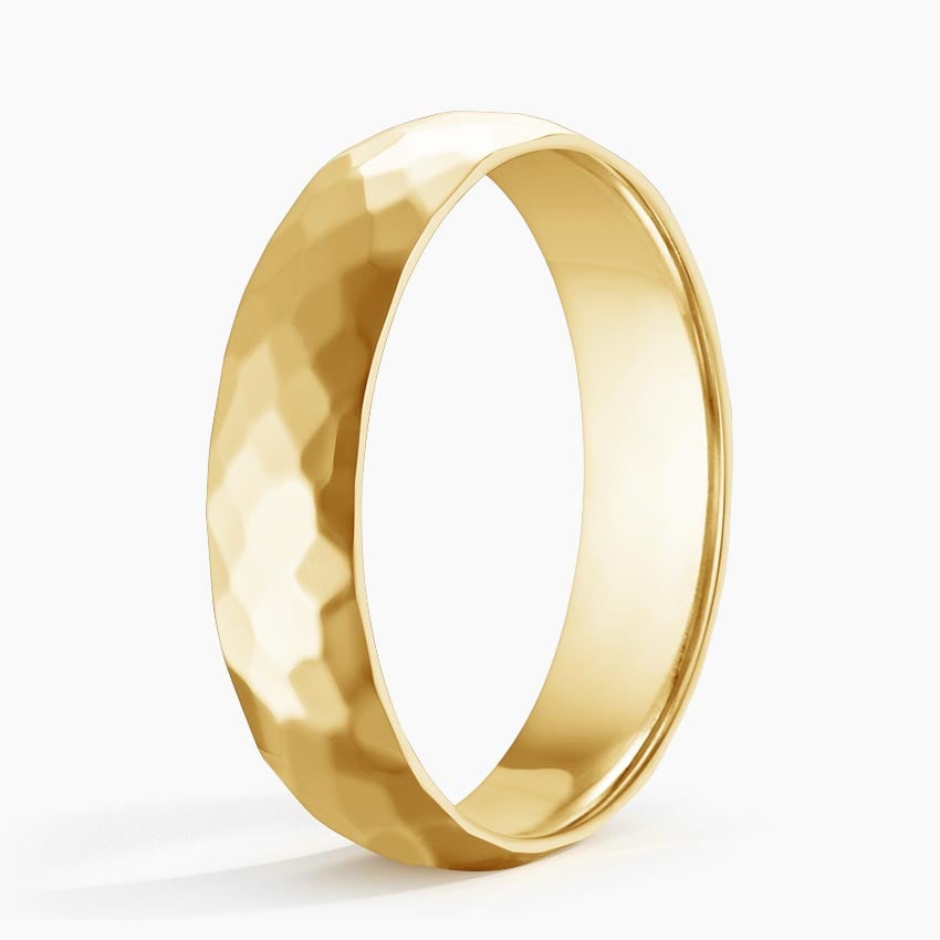 Canyon High Polish 5mm Wedding Ring Yellow Gold 18k Wedding Band