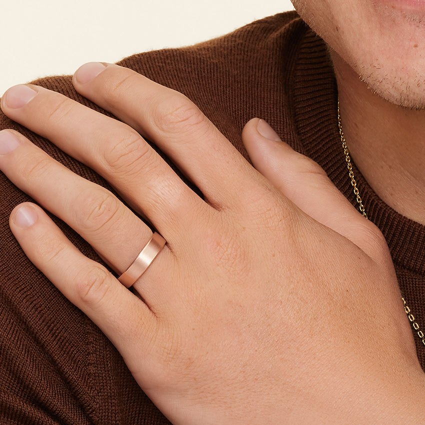 Mojave Matte 5.5mm Wedding Ring Rose Gold 18k Wedding Band