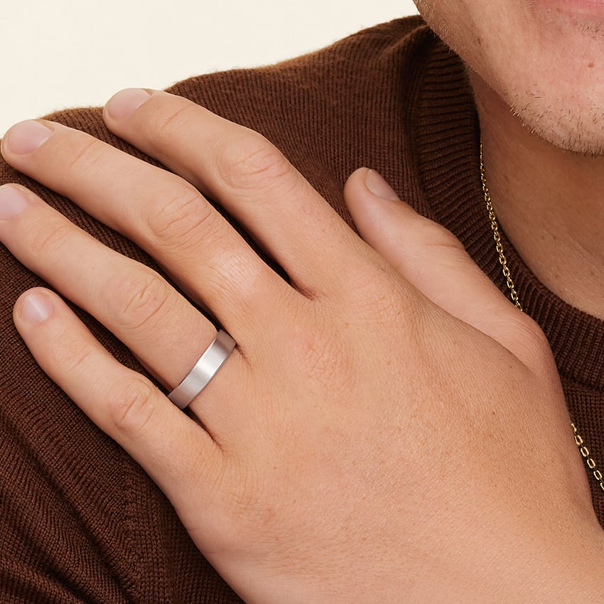 Mojave Matte 5.5mm Wedding Ring White Gold 18k Wedding Band