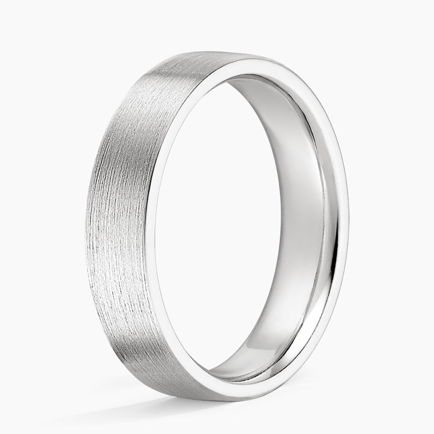 Mojave Matte 5mm Wedding Ring Platinum Wedding Band
