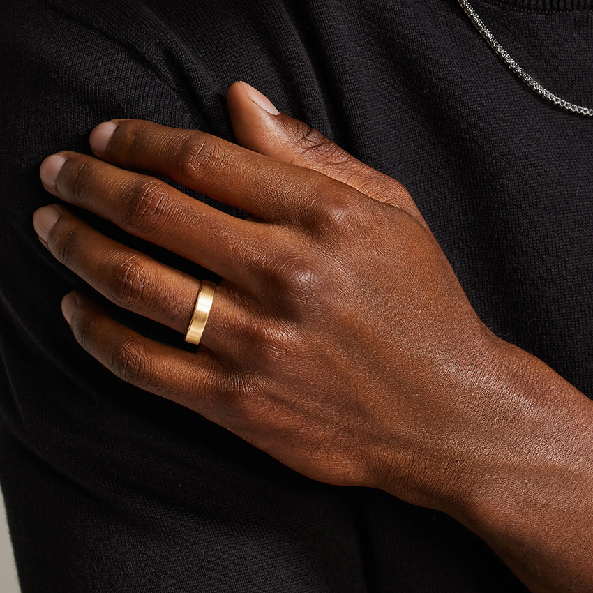 Mojave Matte 5mm Wedding Ring Yellow Gold 18k Wedding Band