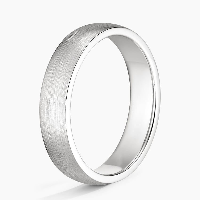 Matte Comfort Fit 5mm Wedding Ring Platinum Wedding Band
