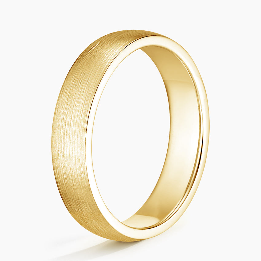 Matte Comfort Fit 5mm Wedding Ring Yellow Gold 18k Wedding Band