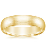 Matte Comfort Fit 5mm Wedding Ring Yellow Gold 18k Wedding Band
