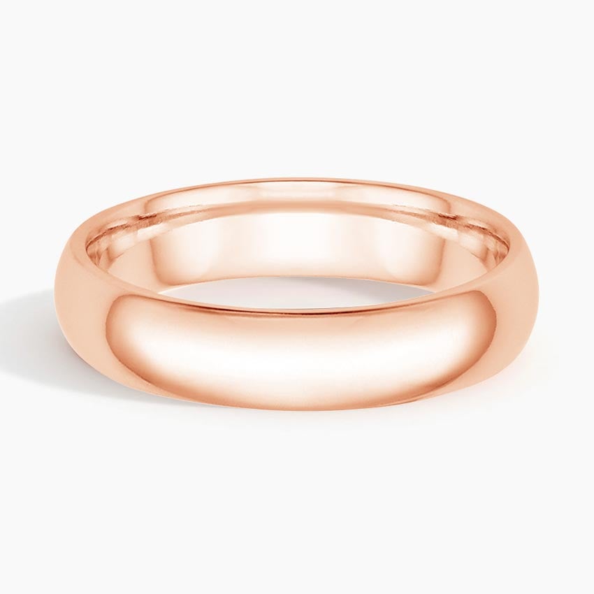 Comfort Fit 5mm Wedding Ring Rose Gold 18k Wedding Band