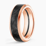 Blaze Black 7mm Wedding Ring Rose Gold 18k Wedding Band