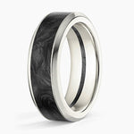 Blaze Black 7mm Wedding Ring White Gold 18k Wedding Band