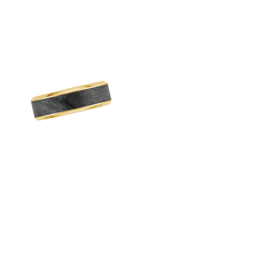 Blaze Black 7mm Wedding Ring Yellow Gold 18k Wedding Band
