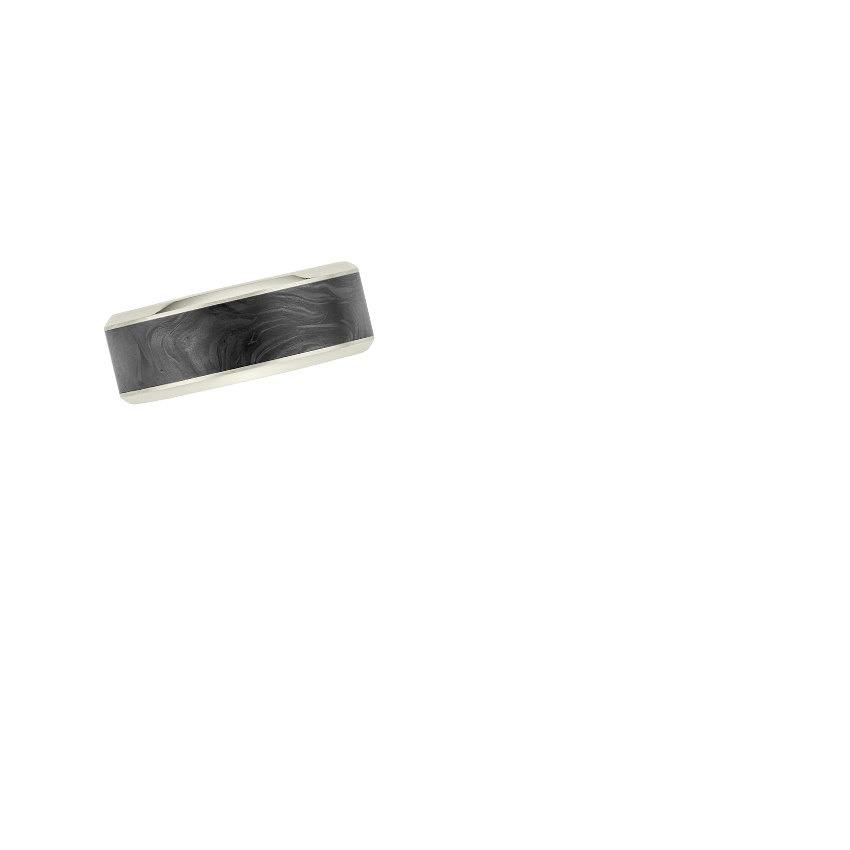 Blaze Black 8mm Wedding Ring White Gold 18k Wedding Band