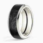 Blaze Black 8mm Wedding Ring White Gold 18k Wedding Band