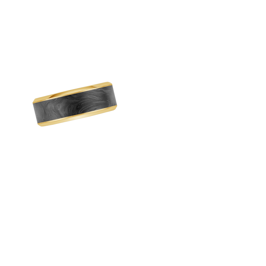 Blaze Black 8mm Wedding Ring Yellow Gold 18k Wedding Band