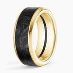 Blaze Black 8mm Wedding Ring Yellow Gold 18k Wedding Band