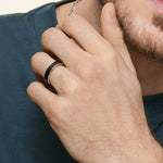 Blaze Black 6mm Wedding Ring Rose Gold 18k Wedding Band