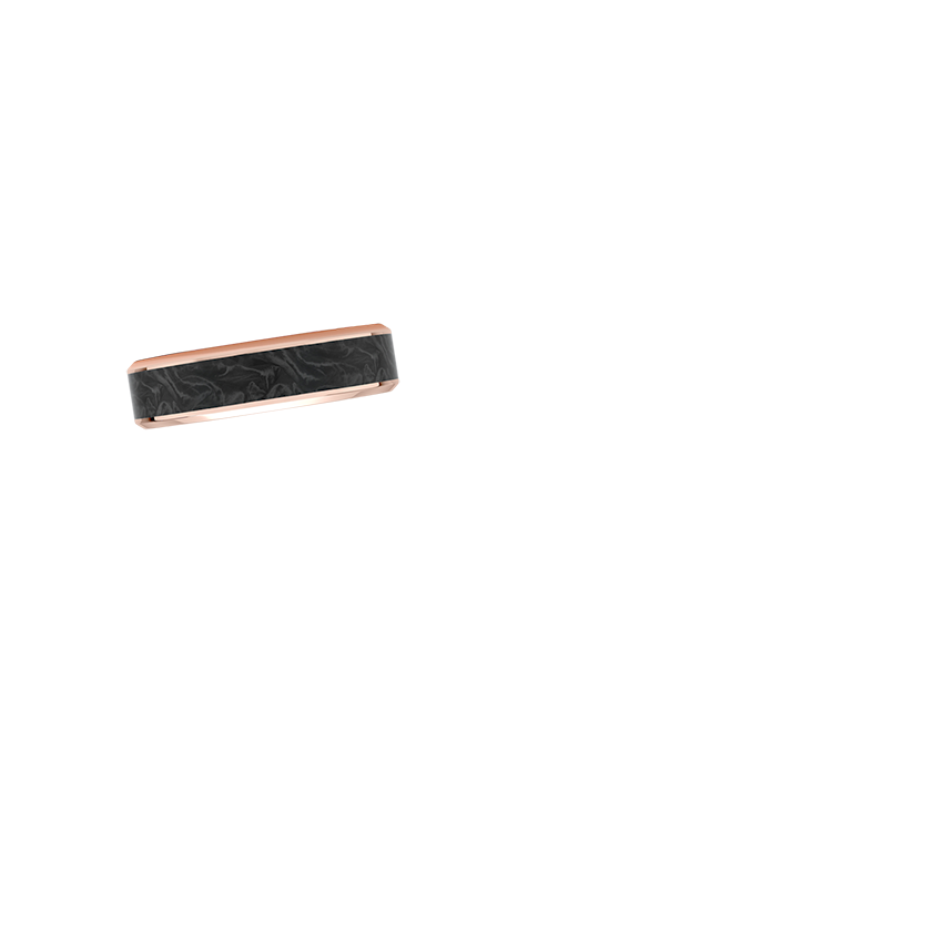 Blaze Black 6mm Wedding Ring Rose Gold 18k Wedding Band