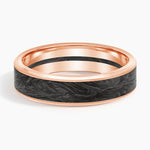 Blaze Black 6mm Wedding Ring Rose Gold 18k Wedding Band